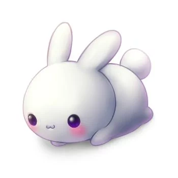 Round White Bunny