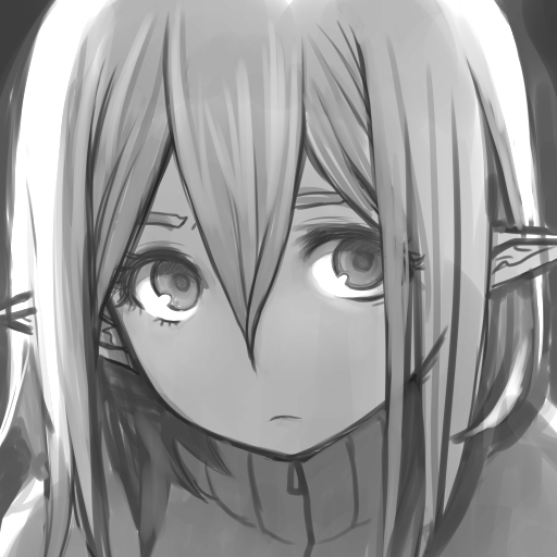 Anime avatar black and white 