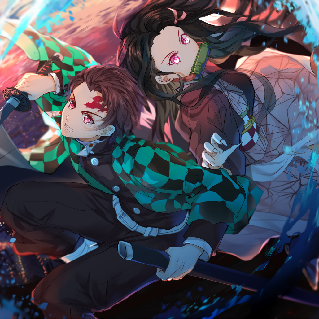 Download Demon Slayer: Kimetsu No Yaiba Pink Eyes Tanjiro Kamado Nezuko 