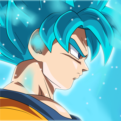 Profile-style avatar of Goku (Dragon Ball Super: Broly) in Super Saiyan Blue, intense side profile with glowing aqua hair and a radiant energy aura.