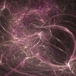 Abstract cool forum avatar: swirling pink and gray fractal light forming nebula-like loops and wispy filaments.