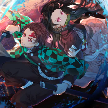 Demon Slayer: Kimetsu no Yaiba pink eyes Tanjiro Kamado Nezuko Kamado Anime PFP