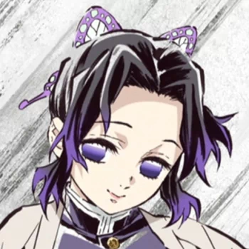 Forum avatar of Shinobu Kochou from Demon Slayer: Kimetsu no Yaiba — anime headshot with purple eyes, butterfly hair accessory, and a gentle smile.