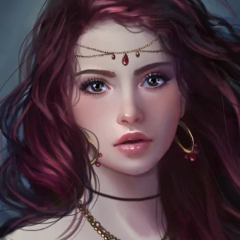 redhead jewelry face fantasy woman PFP