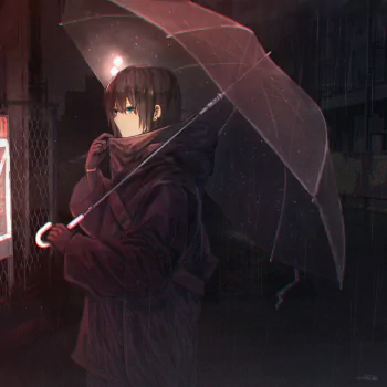 black hair night umbrella Anime Original anime night PFP