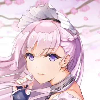 purple eyes cherry blossom maid Belfast (Azur Lane) white hair Anime Azur Lane PFP
