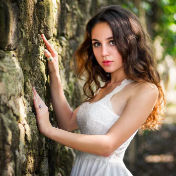 brunette white dress model woman PFP