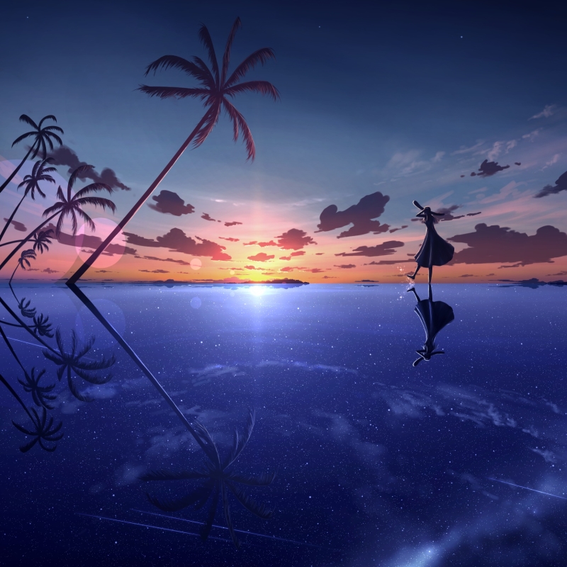 Download Sea Sunset Sky Anime Original Anime Sunset PFP