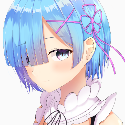 Download Short Hair Aqua Eyes Blue Hair Face Rem (Re:ZERO) Anime Re ...