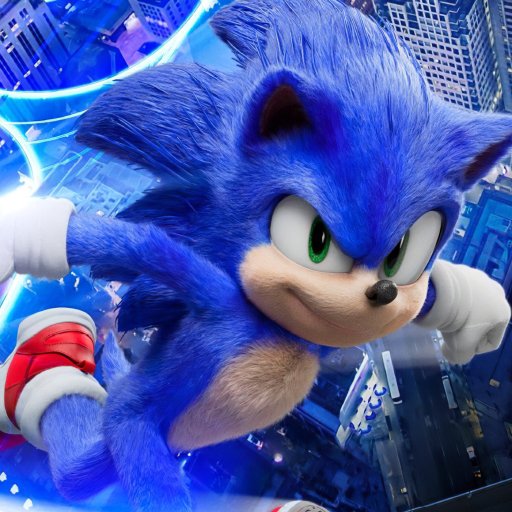 Forum avatar/pfp of Sonic the Hedgehog (movie): blue, spiky hedgehog mid-run with green eyes and red shoes against a neon-lit cityscape.