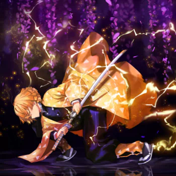 katana weapon blonde Demon Slayer: Kimetsu no Yaiba Zenitsu Agatsuma Anime PFP