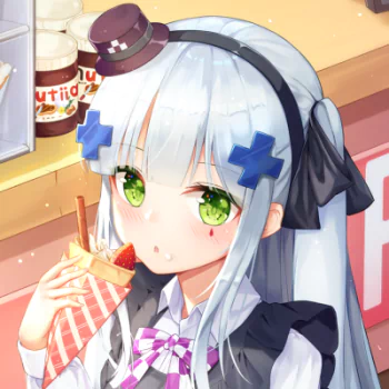 HK416 (Girls Frontline) ice cream maid green eyes white hair video game Girls Frontline PFP