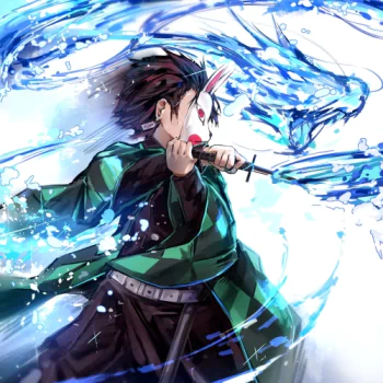 Demon Slayer: Kimetsu no Yaiba brown hair katana weapon mask Tanjiro Kamado Anime PFP