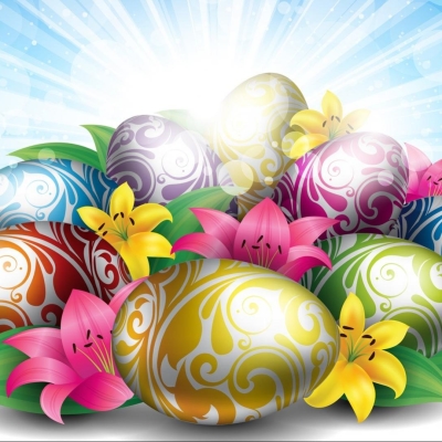 Easter Eggs and Lilies