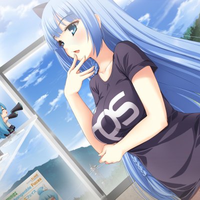 Download Blue Eyes Shirt Blue Hair Long Hair Anime Original PFP