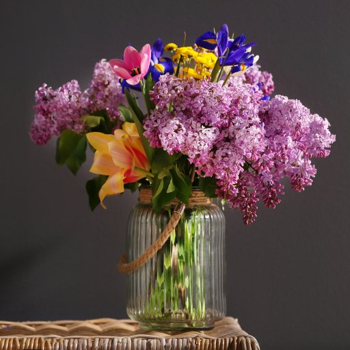 Download Blue Flower Yellow Flower Pink Flower Lilac Vase Flower Still Life Man Made PFP