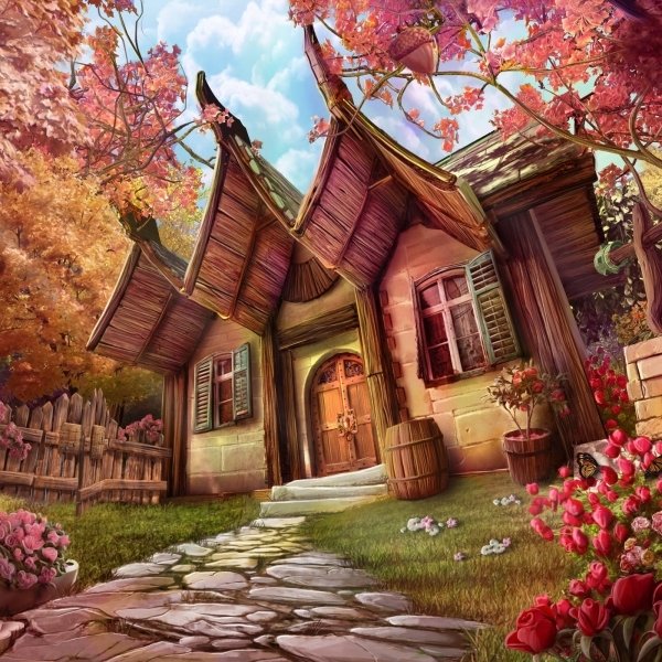 Download Flower Path Tree House Fantasy PFP