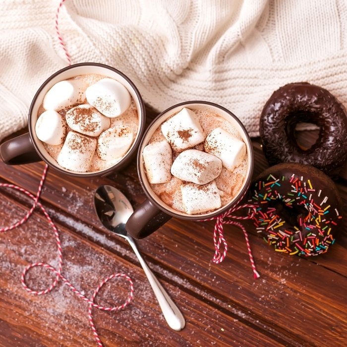 Download Hot Chocolate Still Life Cup Marshmallow Doughnut Food PFP