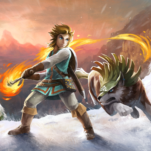 Link and Wolf Link by Janice Scott