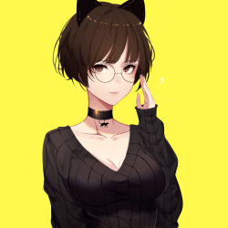 Download Short Hair Brown Hair Glasses Anime Girl Anime Girl PFP