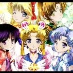 Anime Sailor Moon forum avatar/pfp: Sailor Moon front-and-center with Sailor Mercury, Mars and Jupiter in a vibrant magical-girl group portrait.
