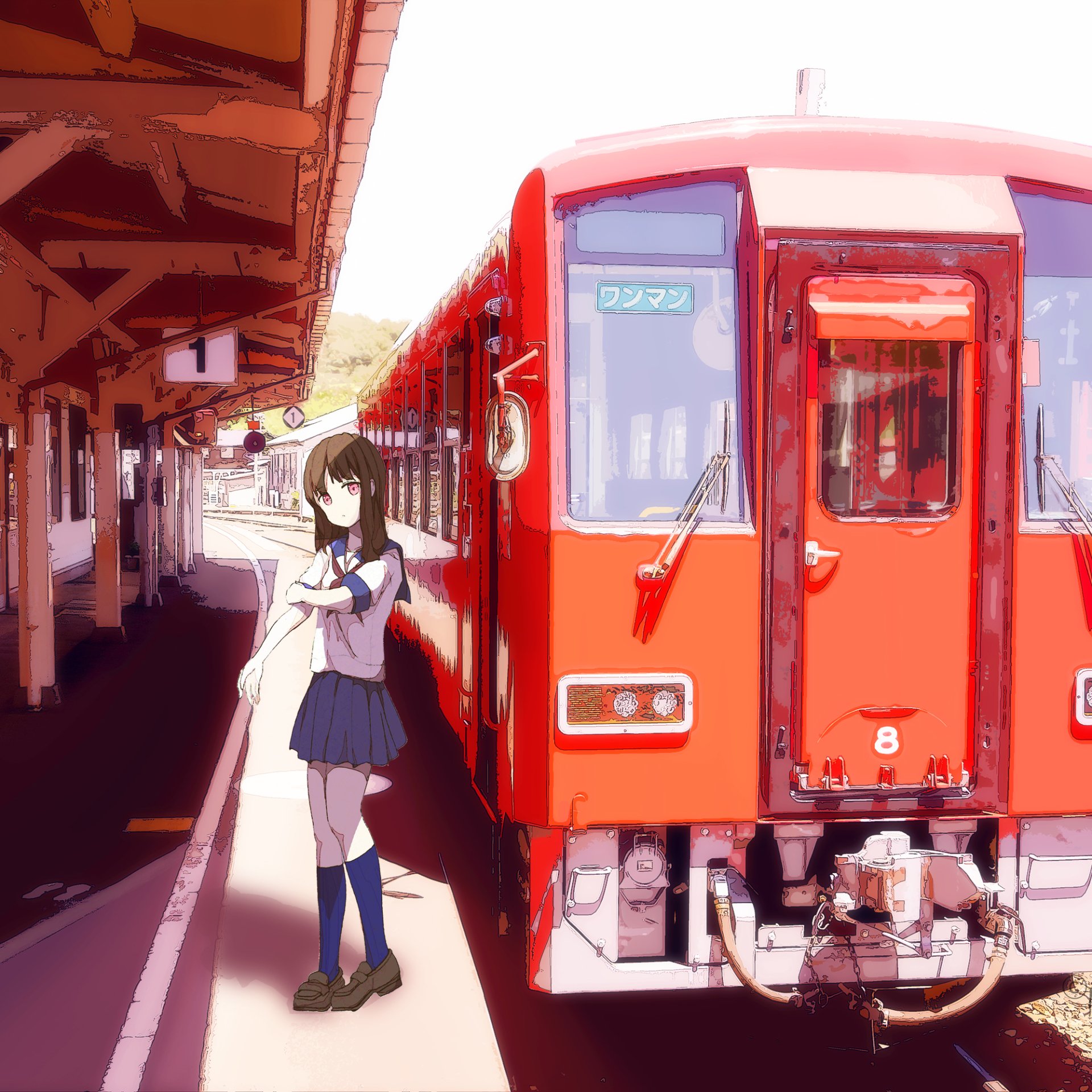 Download Train Station Anime Train PFP by くなどなぎ