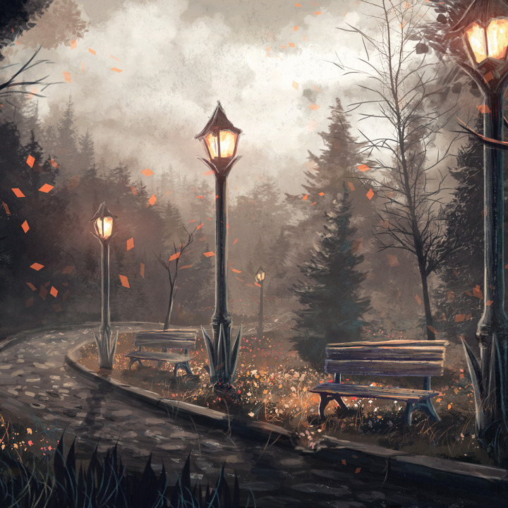 Leaves Gently Falling on Path by Sylar113