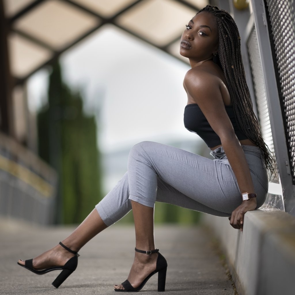 Download Black Hair Long Hair High Heels Depth Of Field Model Woman PFP