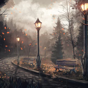  Leaves Gently Falling on Path by Sylar113
