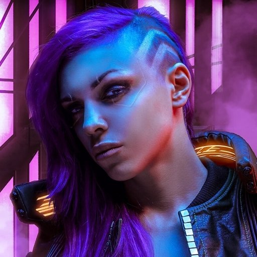 Download V (Cyberpunk 2077) Gun Purple Hair Cyberpunk 2077 Video Game PFP