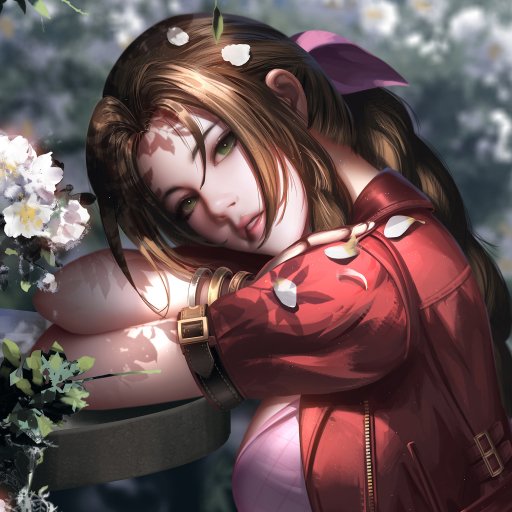 Download Final Fantasy VII Remake Final Fantasy VII Brown Hair Final Fantasy Aerith Gainsborough Flower Video Game PFP