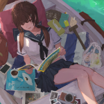 Girl reading inside the boat by XilmO