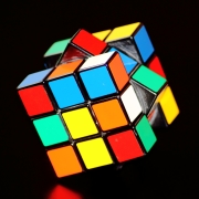 Colorful squares on a Rubik's Cube