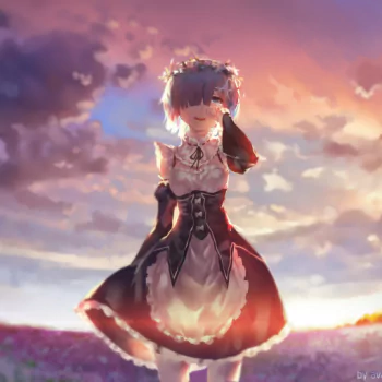 maid black dress dress headband blue hair short hair Re:Zero - Starting Life in Another World Rem (Re:ZERO) Anime PFP