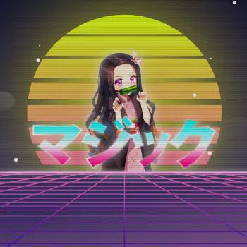 Nezuko Kamado Demon Slayer: Kimetsu no Yaiba vaporwave Anime PFP