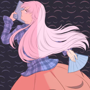 pink hair long hair Hata no Kokoro Anime Touhou PFP