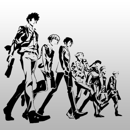 Psycho- Pass Main Members walking vector