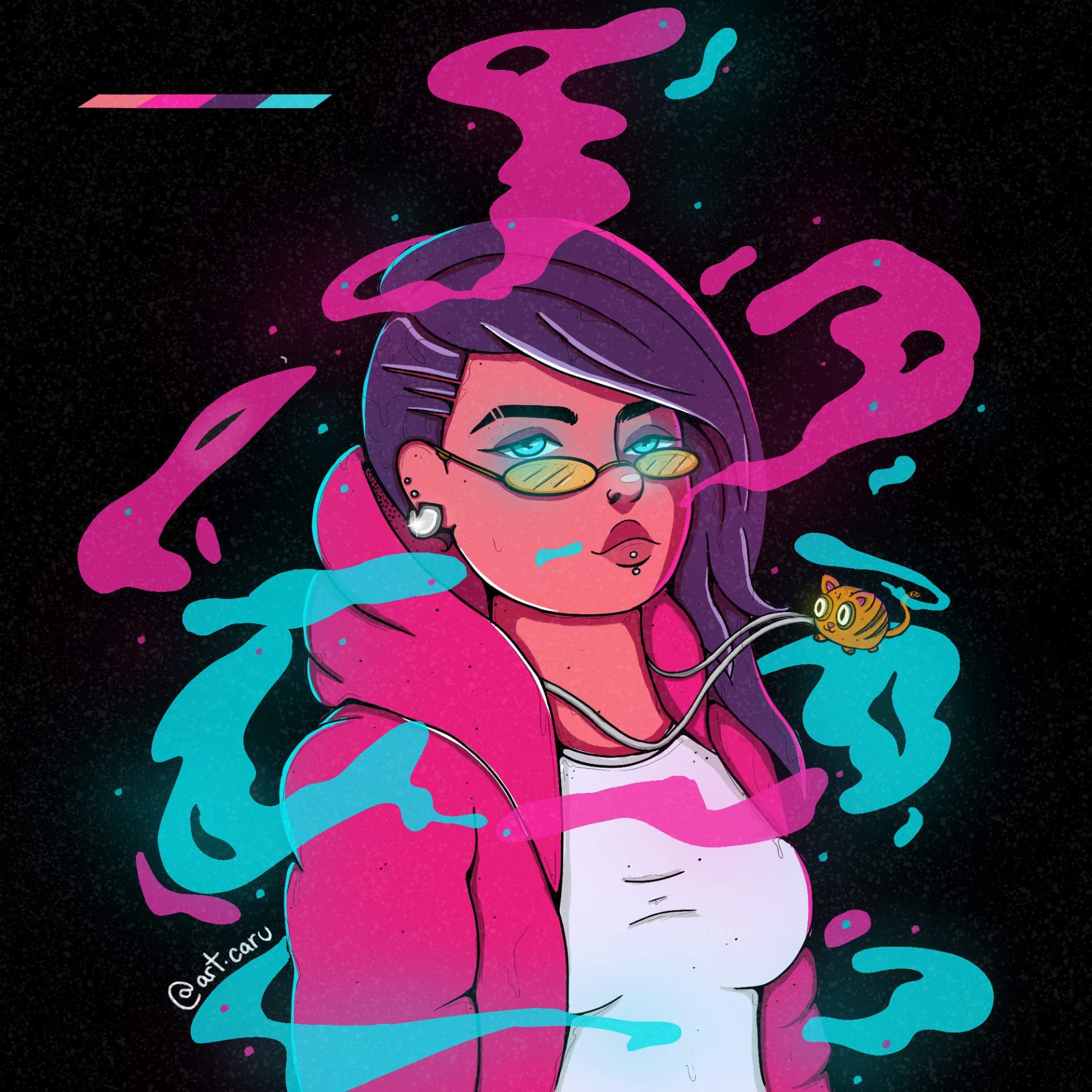 Girl with cat necklace by art.caru