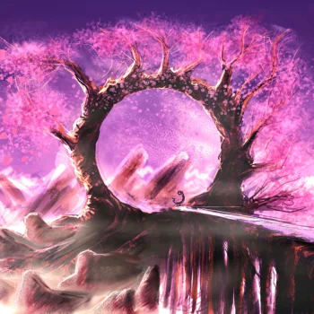 tree pink fantasy landscape fantasy landscape PFP