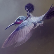 Fairy on Flying Hummingbird by Jean Baptiste Monge