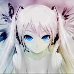 Anime-inspired profile picture featuring a character with long white hair and blue eyes, wearing headphones, surrounded by butterfly motifs, embodying the Vocaloid aesthetic.