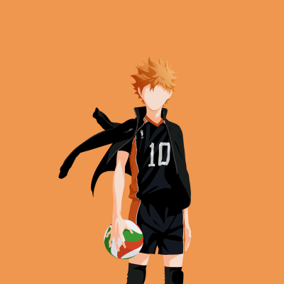 Stylized forum avatar of Shōyō Hinata (Haikyū!! anime) in Karasuno jersey #10 holding a volleyball against an orange background.