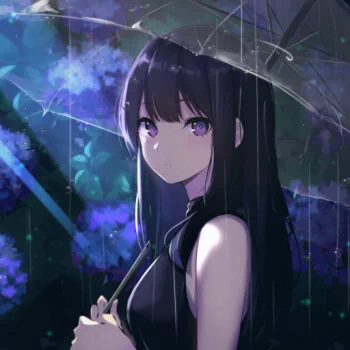 purple hair purple eyes umbrella Anime girl anime girl PFP