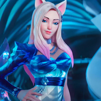 K/DA blue eyes blonde K-pop animal ears League Of Legends Ahri (League Of Legends) video game PFP