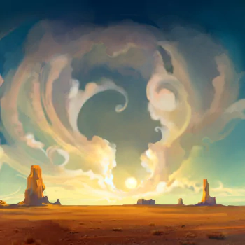 painting cloud sky desert technology Ubuntu PFP