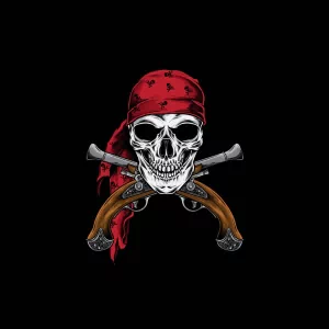 pistol pirate skull dark PFP