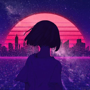 retrowave synthwave Anime girl anime girl PFP