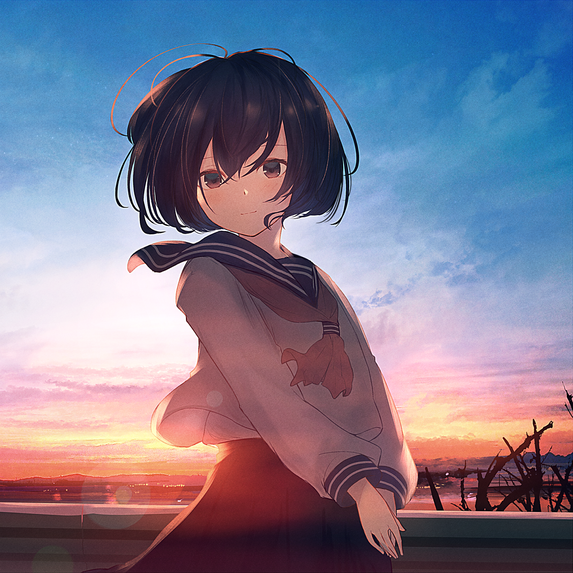 Download Short Hair School Uniform Anime Girl Anime Girl PFP