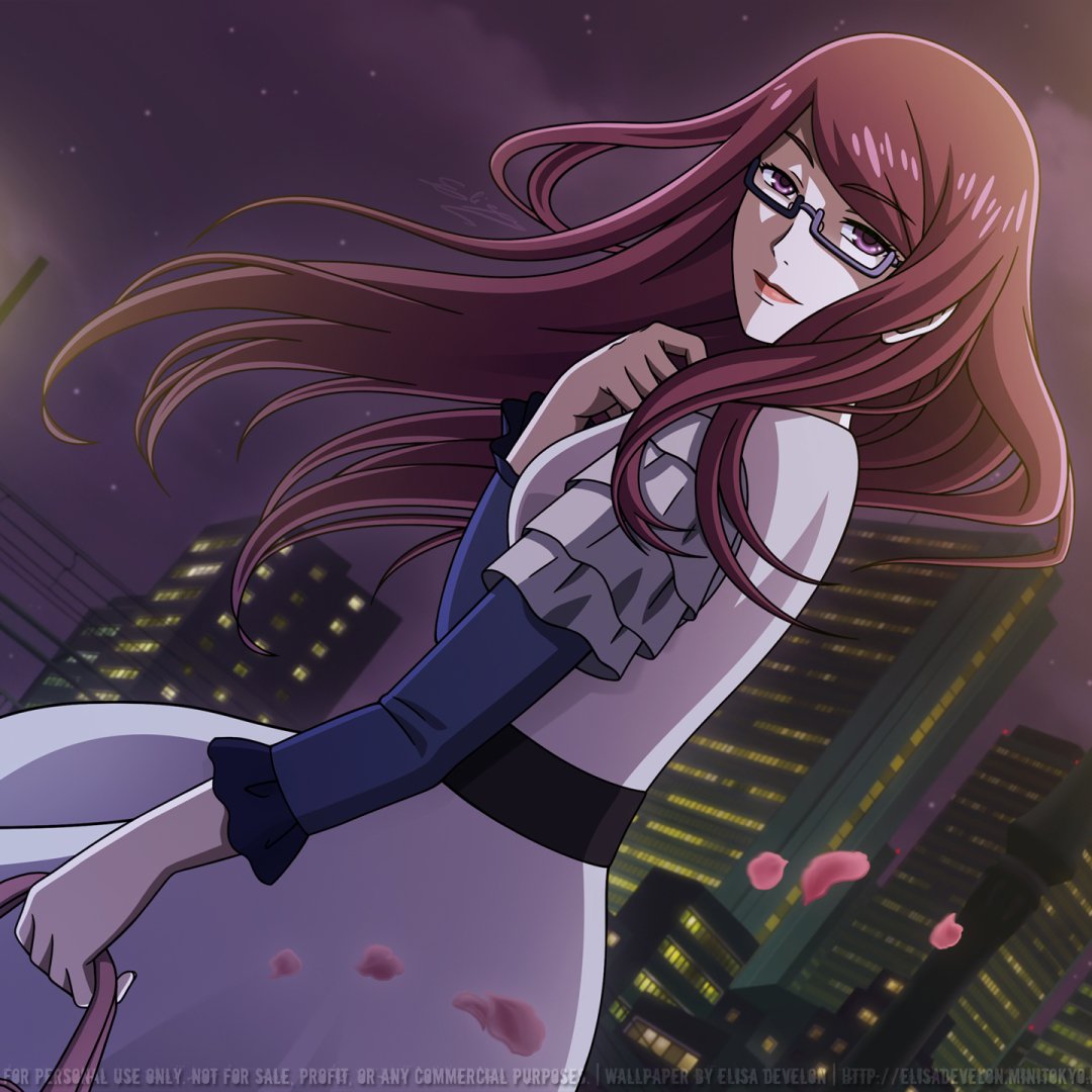 Download White Dress Dress Pink Eyes Long Hair Purple Hair Glasses Rize Kamishiro Tokyo Ghoul Anime PFP