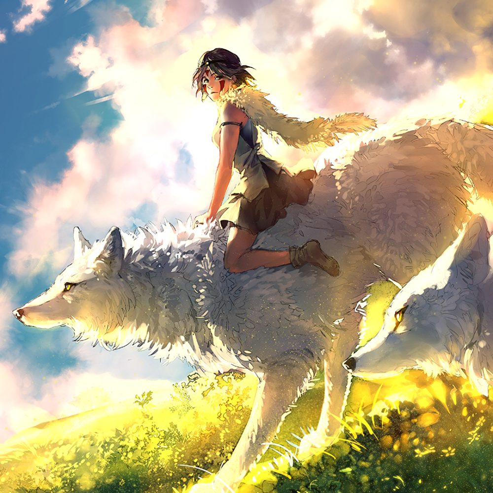 Download Short Hair Wolf Princess Mononoke Anime PFP